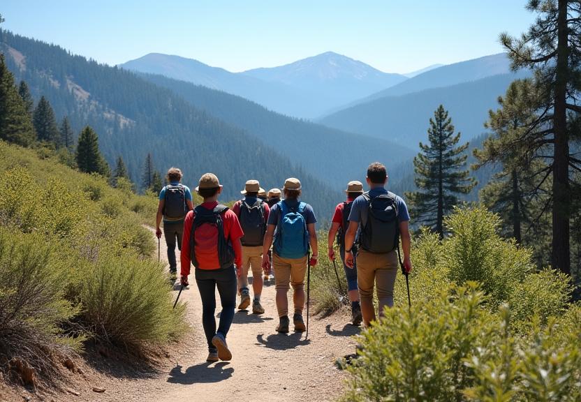 Grupo de senderismo en rutas de Sierra Nevada